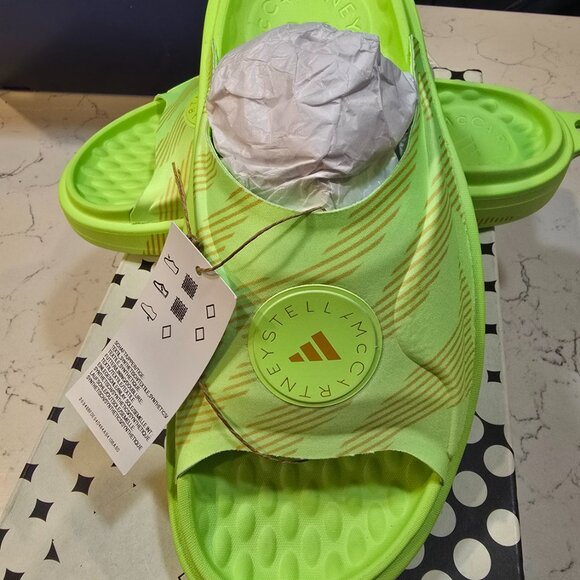 Women's Adidas x Stella McCartney Slide 'Lime Green' IG3573 SIZE 9 MULE NEW - Picture 3 of 10